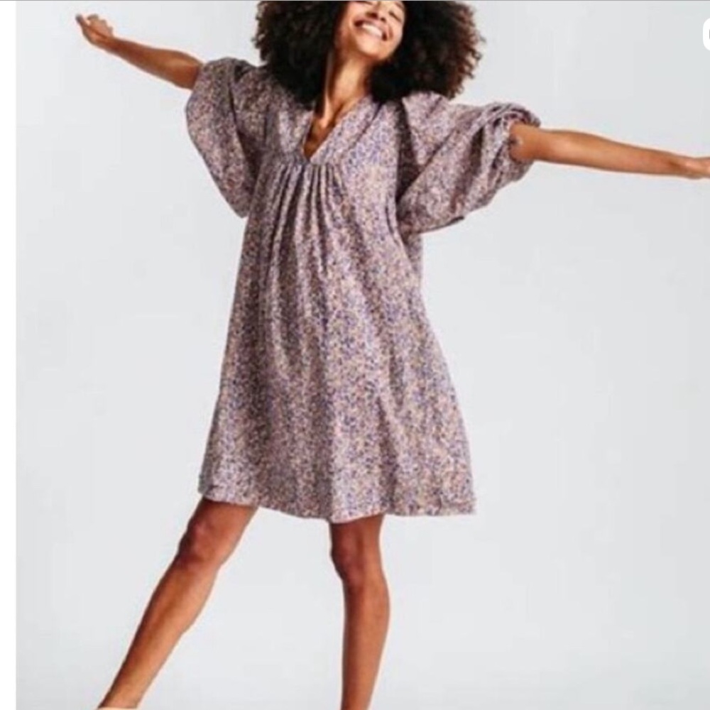 Mirth Belem Dress Coastal Coral Oversized Cotton Mini Dress Size XS